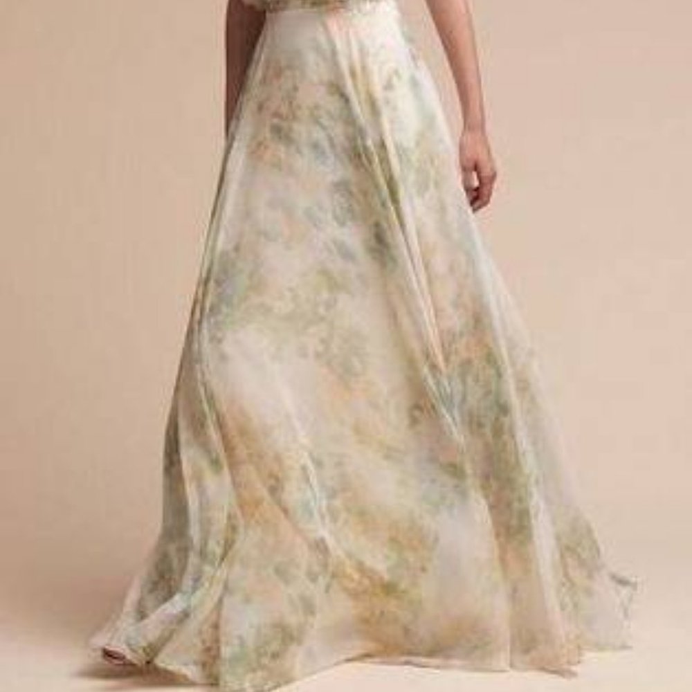 Anthropologie Jenny Yoo Collection | Pastel Maxi Floral Skirt Size 6